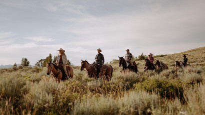 Reining in a Passions - Horse riders riding on a prairie 