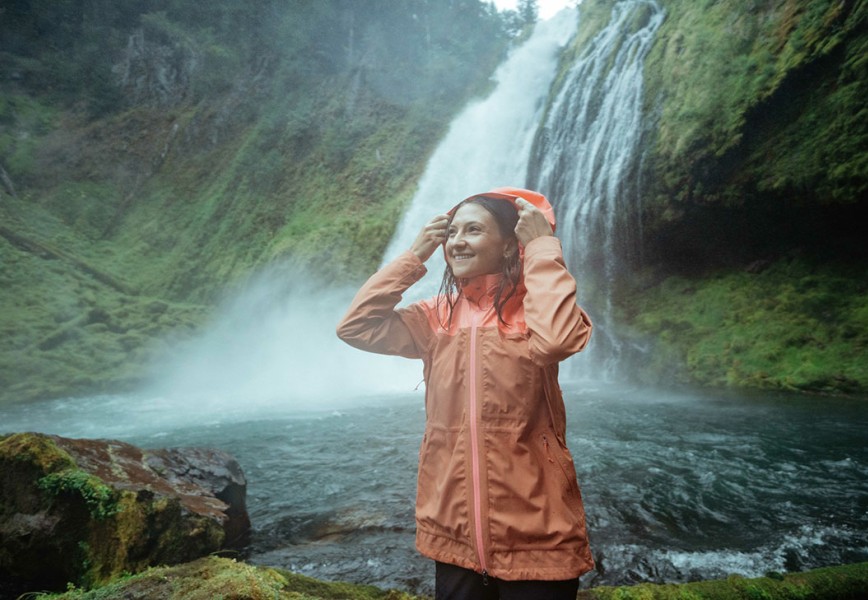 W's The One Shell is the best fall jackets for women near waterfall