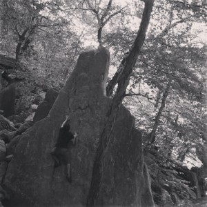 Mat on a cool looking boulder problem