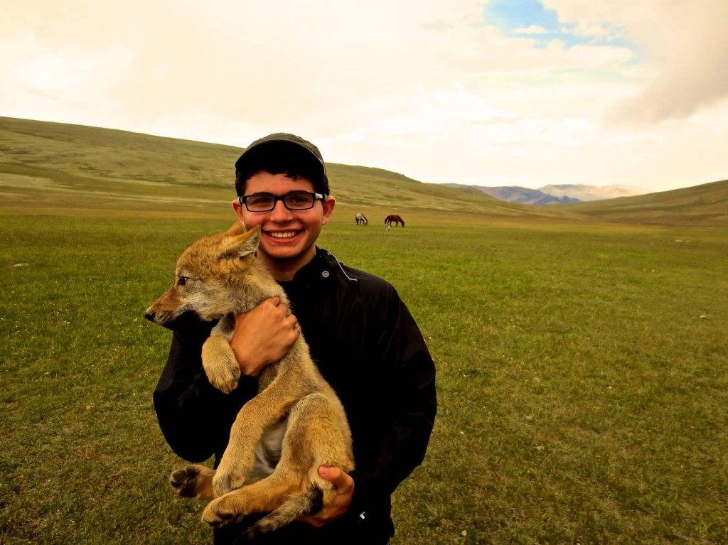 Matt with a wolf pup