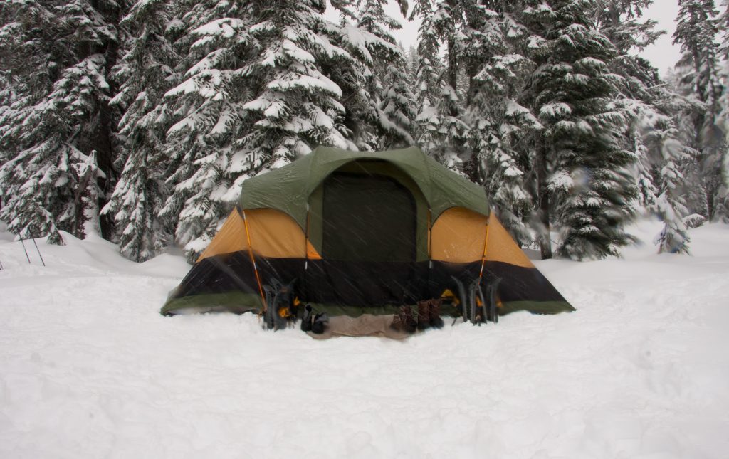 Preparing for Winter in the Backcountry 1 A tent on snow field