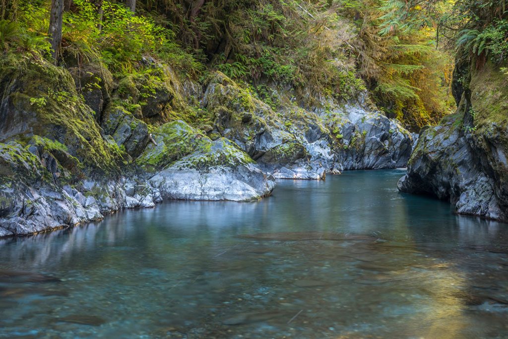 Aquamarine pool in the Quinault River