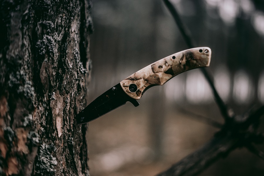 Modern Bushcraft in the Backcountry... or Backyard 3 Brown handle knife.