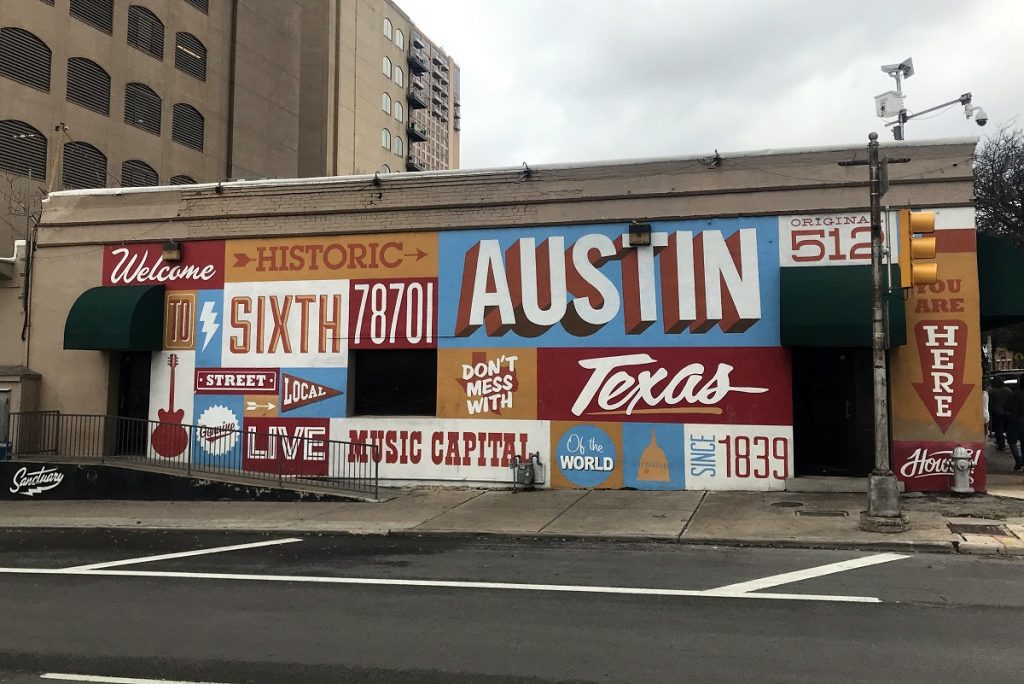 building with a colorful mural 