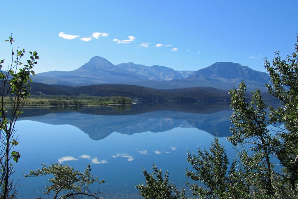 Lake and the mountains