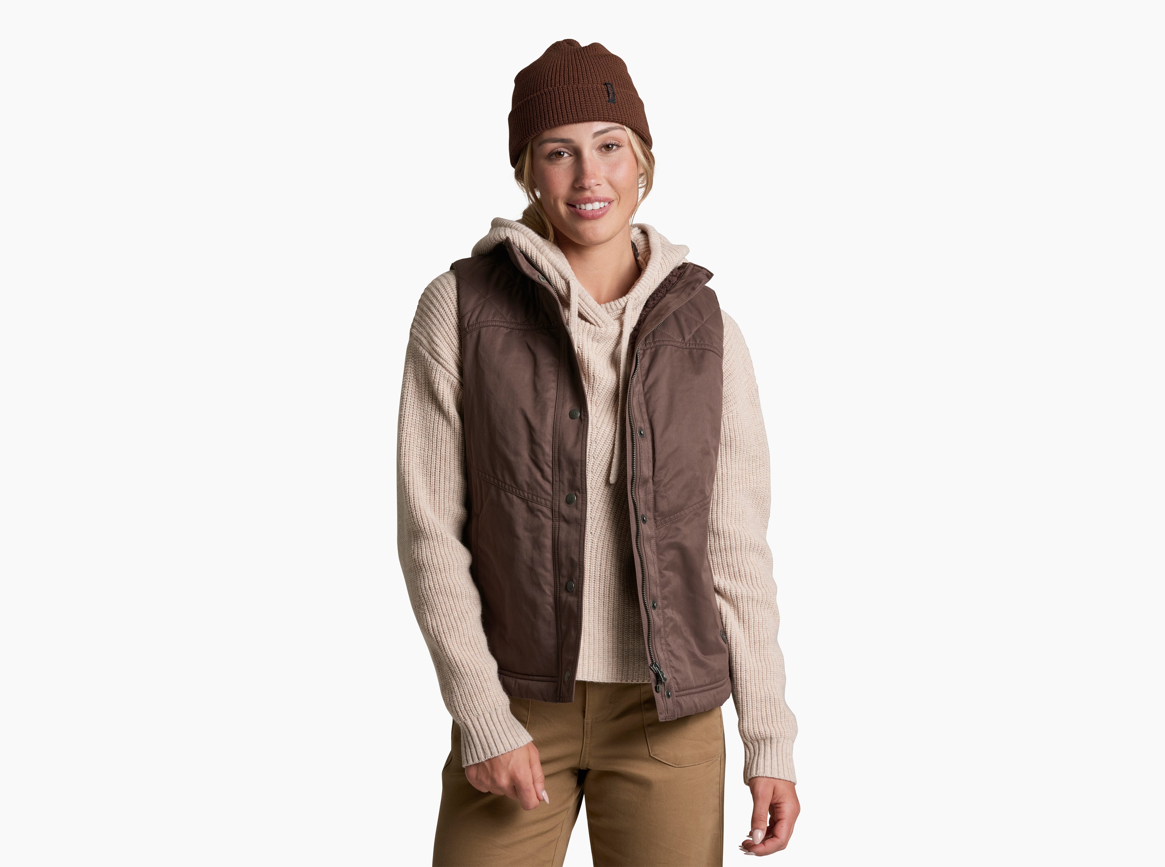 KUHL W's Celeste Lined Vest COFFEE Front