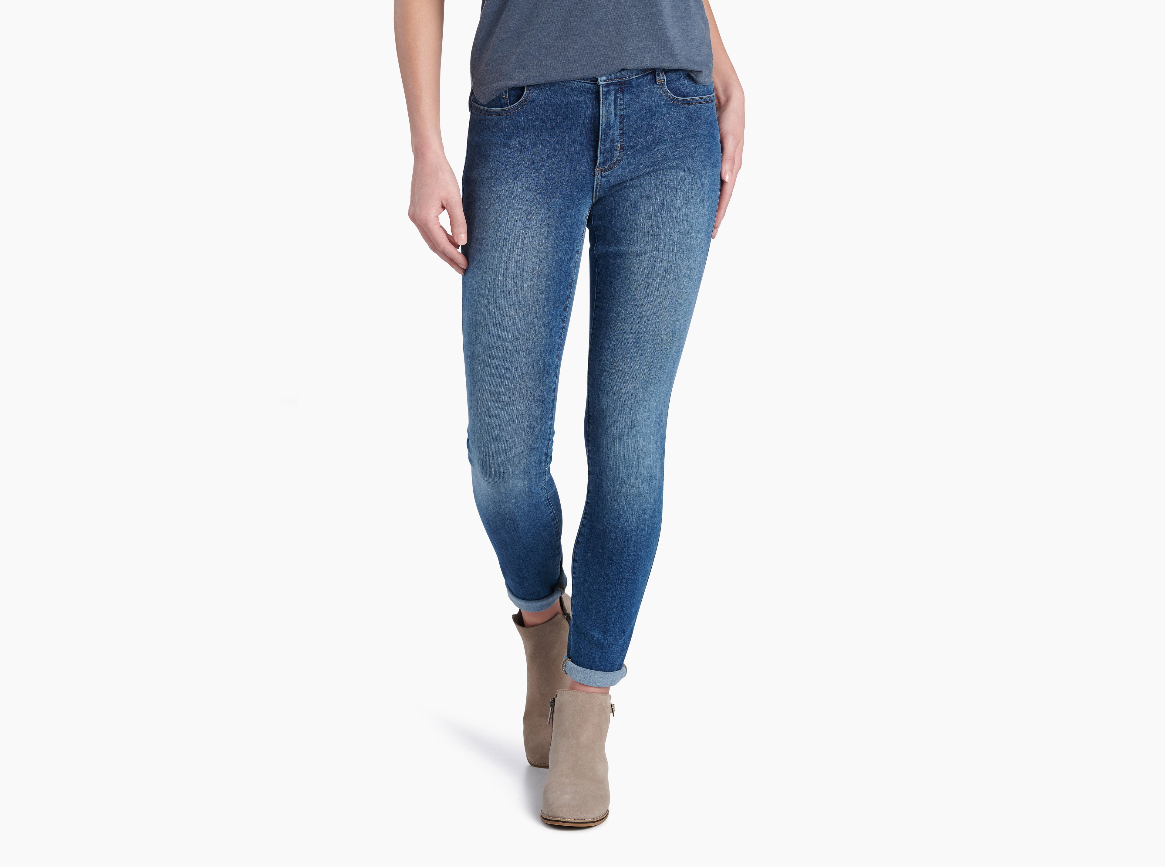KUHL 10 Kontour Flex Denim Skinny VINTAGE BLUE Front