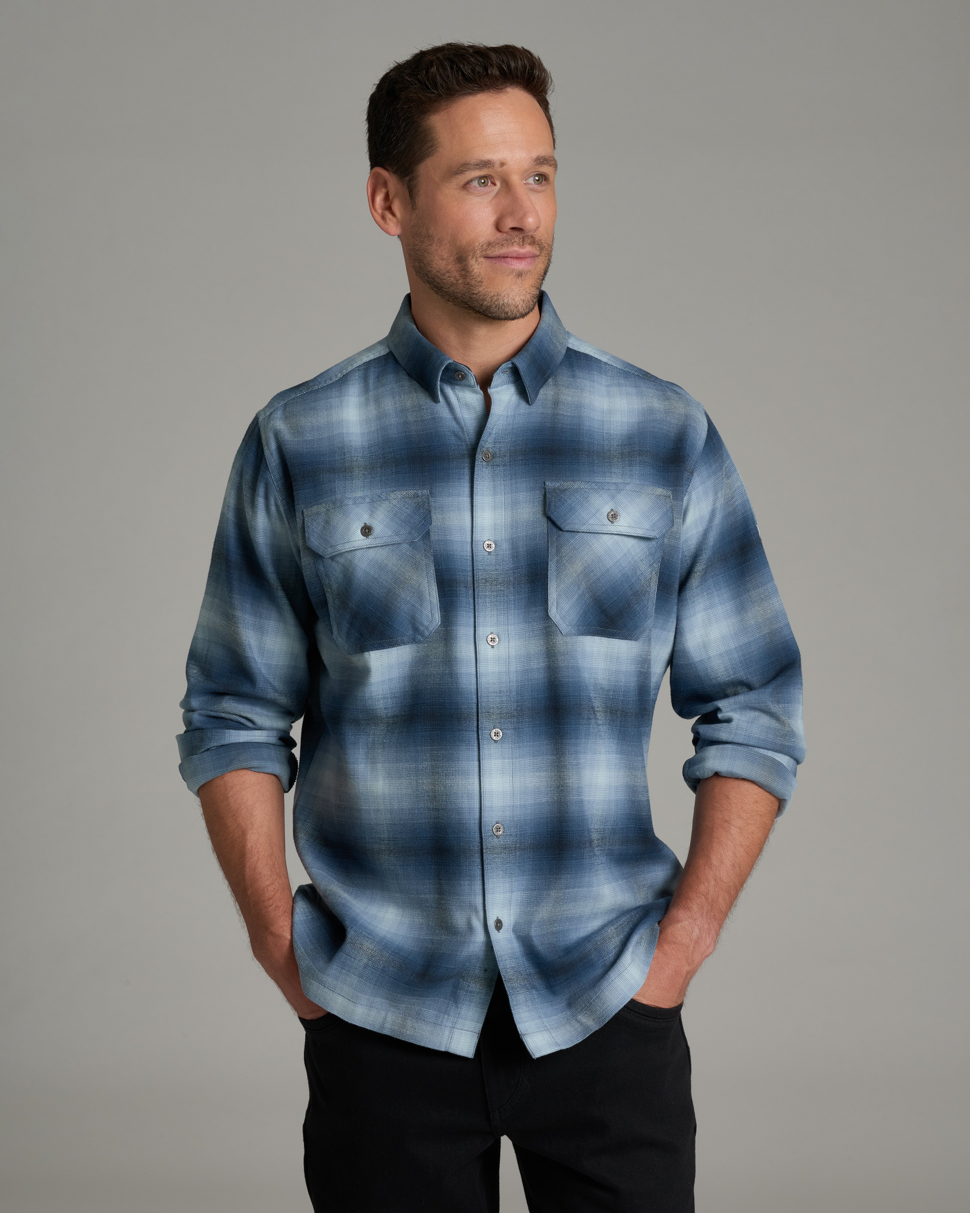 KUHL Dillingr Flannel LS FADED DENIM Front