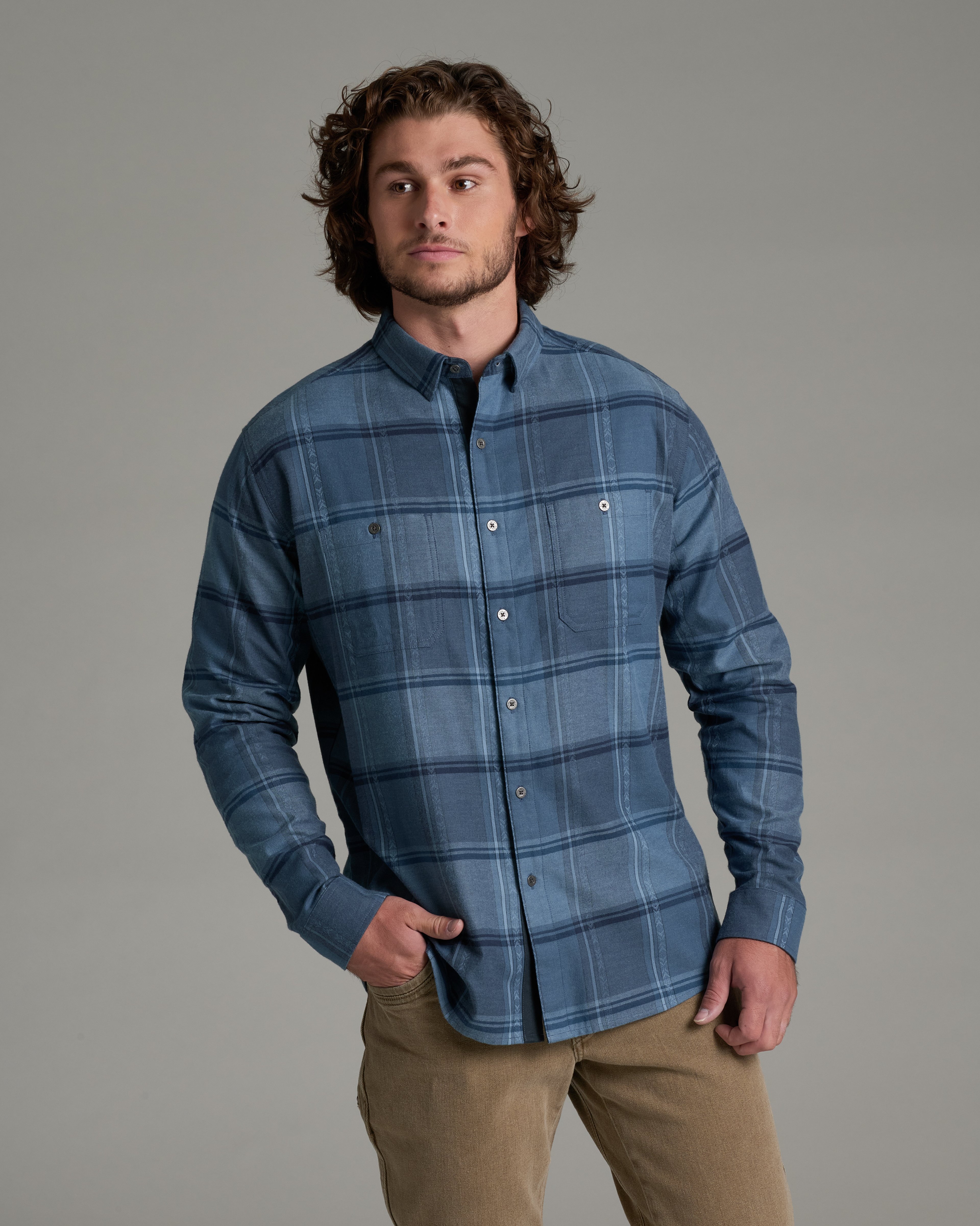 KUHL Fugitive Flannel LS MIXED INDIGO Front