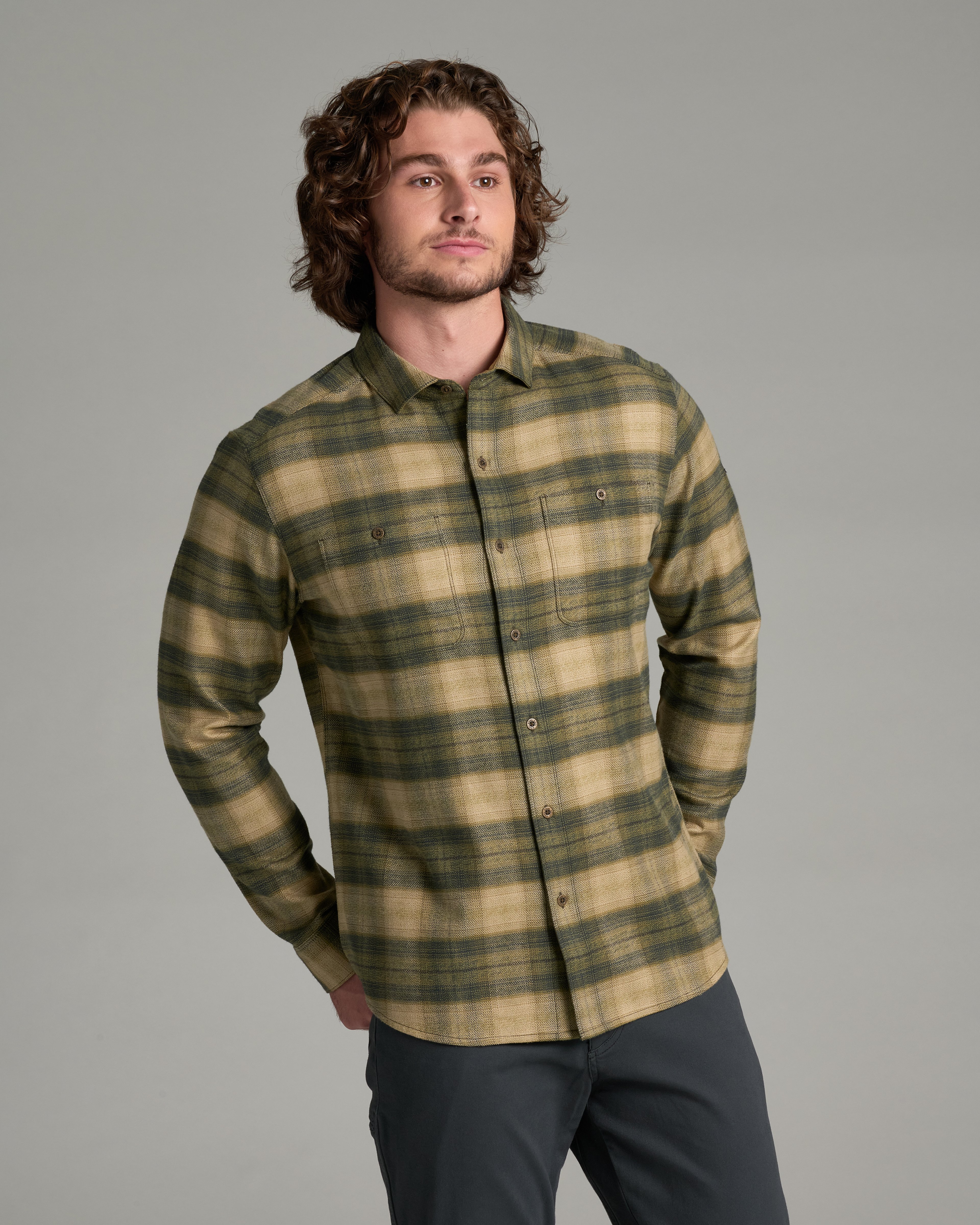 KUHL Law Flannel LS OLIVE NIGHT Front