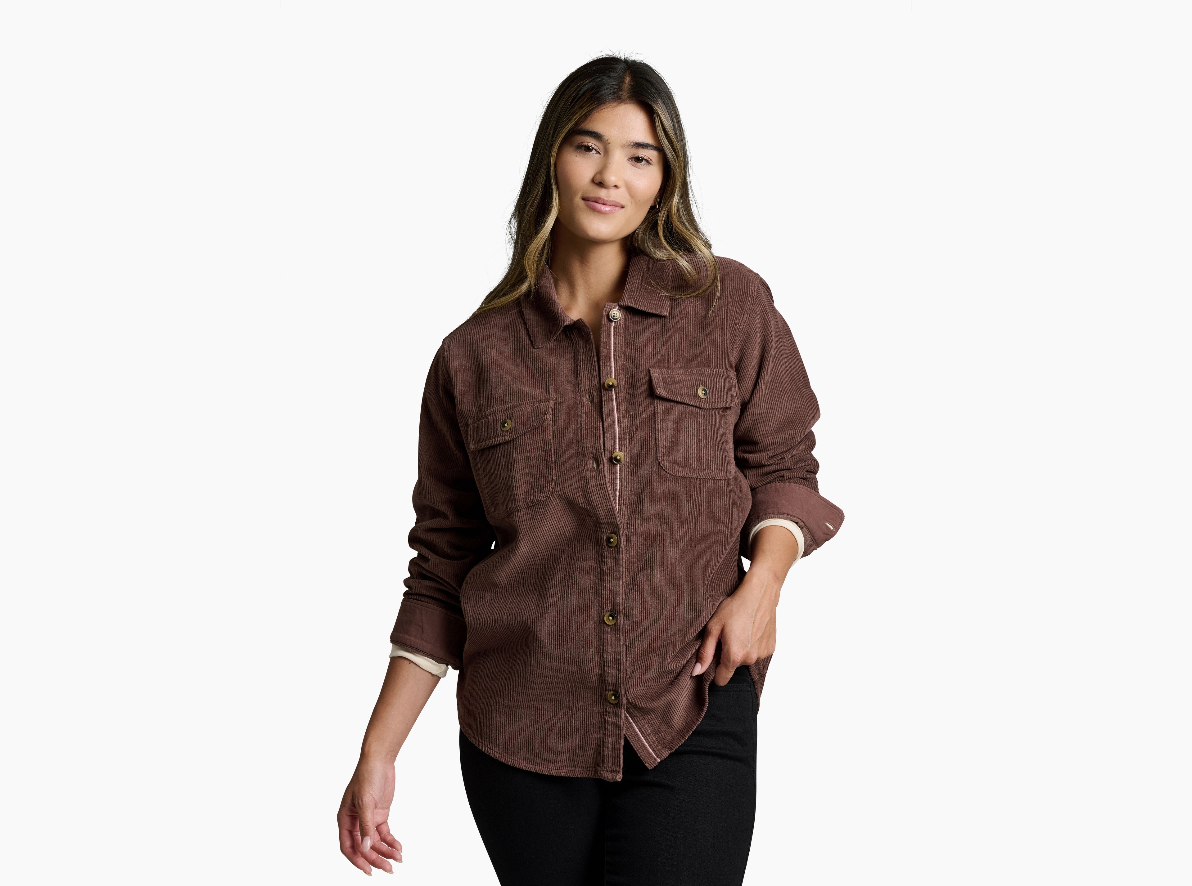 KUHL Tallula Cord Shirt COFFEE Front